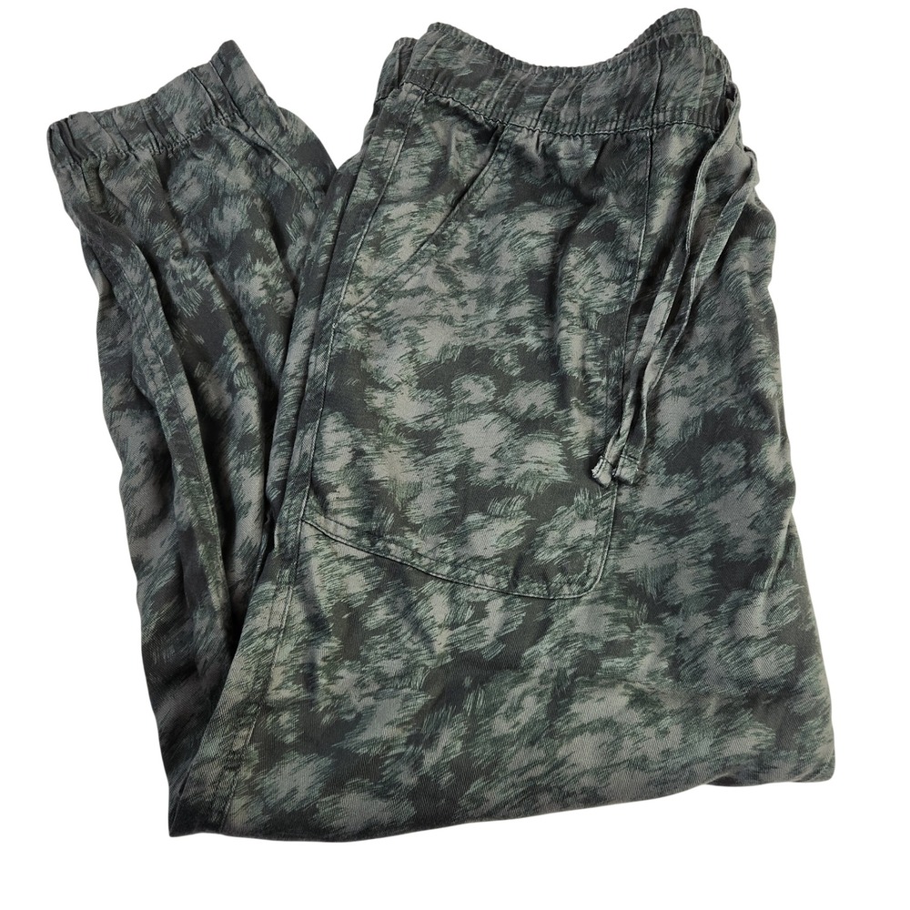 Orvis Joggers Womens L Green Camo Lyocell Drawstring Pants Camoflauge Gorpcore